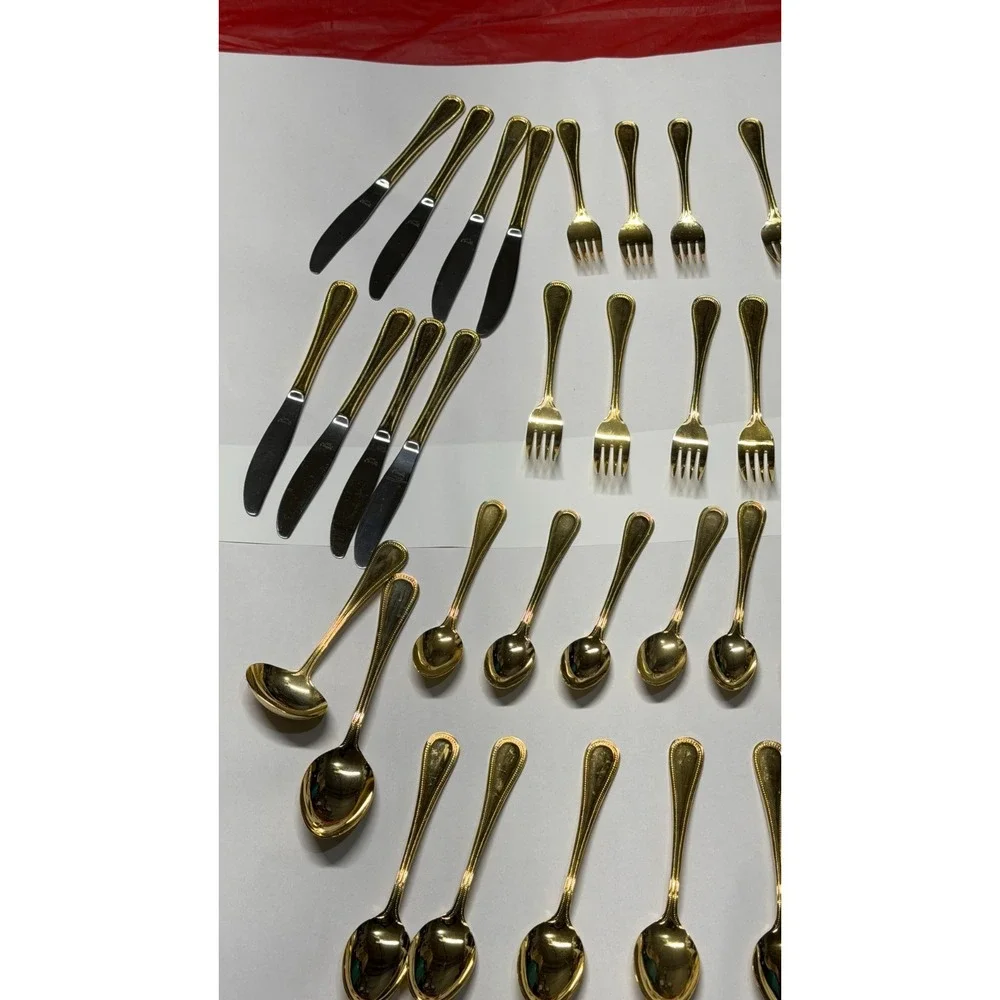 Melissa B Japan‎ Gold Flatware Set 39-Pc Stainless Steel Vintage